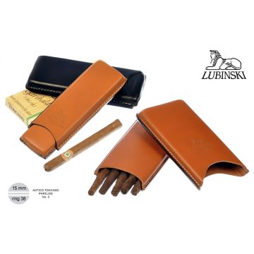 PORTASIGARI LUBINSKI IN CUOIO 3/4/5 ANTICO TOSCANO MB2516