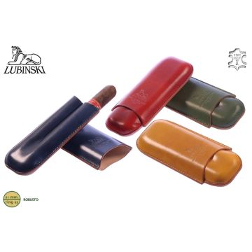 PORTASIGARI LUBINSKI LISCIO IN CUOIO DA TASCA PER 2 SIGARI ROBUSTO MB9A1232