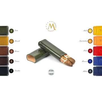 PORTASIGARI MONTES UBRIQUE PER 2 SIGARI ROBUSTO IN CUOIO LISCIO MZ522