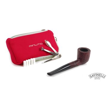PIPA SAVINELLI MINUTO 401 DRITTA RUSTICATA MARRONE P249ZB-401