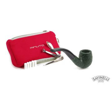 PIPA SAVINELLI MINUTO 609 CURVA RUSTICATA VERDE P249ZV-609