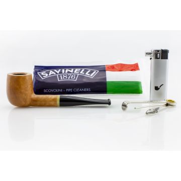 PIPA SAVINELLI PRIMO FUMO 106 BILLIARD DRITTA LISCIA CON FILTRO E KIT ACCESSORI P288-106-KIT