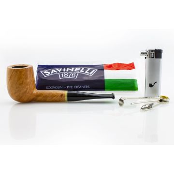 PIPA SAVINELLI PRIMO FUMO 111 KS BILLIARD DRITTA LISCIA CON FILTRO E KIT ACCESSORI P288-111-KIT