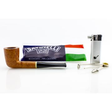PIPA SAVINELLI PRIMO FUMO 409 DUBLIN DRITTA LISCIA CON FILTRO E KIT ACCESSORI P288-409-KIT