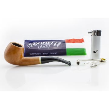 PIPA SAVINELLI PRIMO FUMO 636 KS APPLE CURVA LISCIA CON FILTRO E KIT ACCESSORI P288-636-KIT
