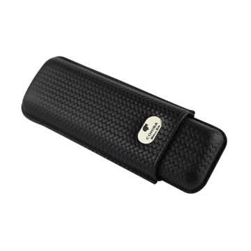 PORTASIGARI ASTUCCIO HABANOS COHIBA IN PELLE NERO REGOLABILE PER DUE SIGARI ACC148