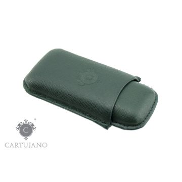 PORTASIGARI ASTUCCIO TOSCANELLO CARTUJANO PER DUE AMMEZZATI TOSCANI IN PELLE SAFFIANO VERDE CJ2AT-PSVE