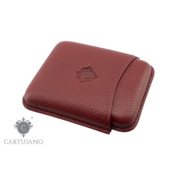 PORTASIGARI ASTUCCIO TOSCANELLO CARTUJANO PER QUATTRO AMMEZZATI TOSCANI IN PELLE MARTELLATA BORDEAUX CJ4AT-PMRB