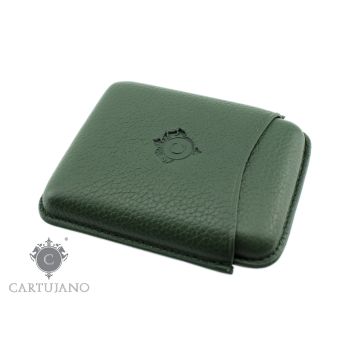 PORTASIGARI ASTUCCIO TOSCANELLO CARTUJANO PER  QUATTRO AMMEZZATI TOSCANI IN PELLE MARTELLATA VERDE CJ4AT-PMVE