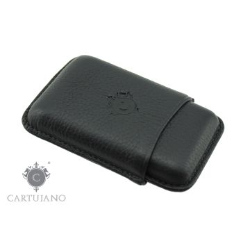 PORTASIGARI ASTUCCIO TOSCANELLO CARTUJANO PER TRE AMMEZZATI TOSCANI IN PELLE MARTELLATA NERO CJ3AT-PMNE