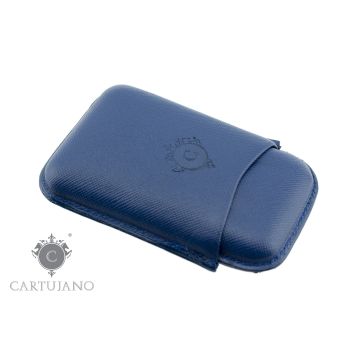 PORTASIGARI ASTUCCIO TOSCANELLO CARTUJANO PER TRE AMMEZZATI TOSCANI IN PELLE SAFFIANO BLU CJ3AT-PSBL