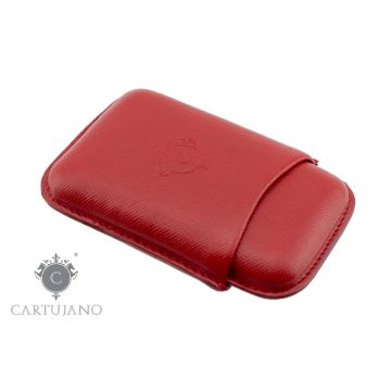 PORTASIGARI ASTUCCIO TOSCANELLO CARTUJANO PER TRE AMMEZZATI TOSCANI IN PELLE SAFFIANO ROSSA CJ3AT-PSRO