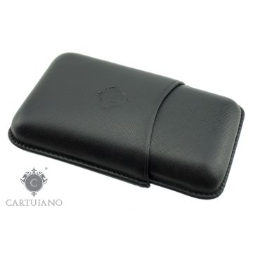 PORTASIGARI UMIDIFICATORE ASTUCCIO TOSCANELLO CARTUJANO PER TRE AMMEZZATI TOSCANI IN PELLE SAFFIANO NERO CJ3ATH-PSNE