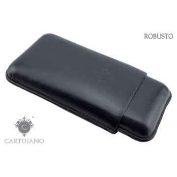 PORTASIGARI UMIDIFICATORE  CARTUJANO PER TRE SIGARI ROBUSTO IN PELLE NERO CJ3ROH-PMNE