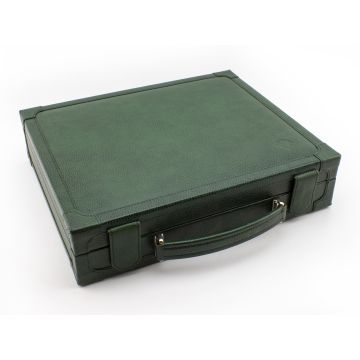 SCATOLA PORTASIGARI DA VIAGGIO HUMIDOR VALIGIA CARTUJANO PELLE MARTELLATA VERDE CARTUJANO-TRAVEL-VPMVE