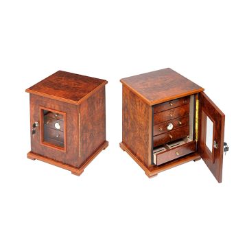 VETRINA HUMIDOR SIGARI LUBINSKI PICCOLA IN LEGNO CEDRO FINITURA RADICA OLMO Q1000R