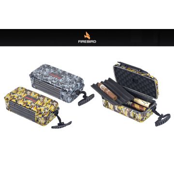 SCATOLA PORTASIGARI UMIDIFICATORE FIREBIRD DA VIAGGIO TRAVEL HUMIDOR 10 SIGARI CAMOUFLAGE QZF011-QZF012