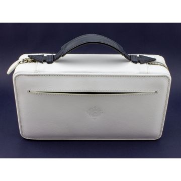 TROUSSE NECESSAIRE PORTASIGARI E ACCESSORI CARTUJANO PELLE SAFFIANO BIANCA CARTUJANO-TROUSSE-PSBI