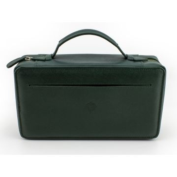 TROUSSE NECESSAIRE PORTASIGARI E ACCESSORI CARTUJANO PELLE SAFFIANO VERDE CARTUJANO-TROUSSE-PSVE