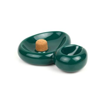 POSACENERE POSA PIPA SAVINELLI SIDECAR IN CERAMICA VERDE W1012-VERDE