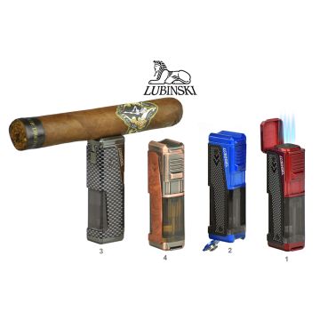 ACCENDINO LUBINSKI GALAXY QUATTRO FIAMME JET ANTIVENTO BUCASIGARI POSASIGARI WJ205