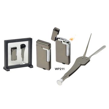SET LUBINSKI ACCENDINO PER PIPA ACCENDIPIPA FIAMMA DOLCE E PIGINO CURAPIPE 3 USI WP211