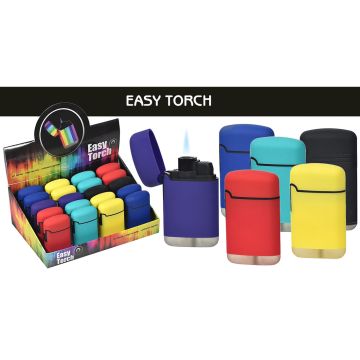 20 ACCENDINI EASY TORCH GOMMATO FIAMMA SINGOLA JET FLAME ANTIVENTO FLUO VARI COLORI WWJ100