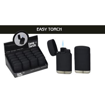 CONFEZIONE 20 ACCENDINI EASY TORCH 8 FIAMMA SINGOLA JET FLAME ANTIVENTO NERO WWJ111