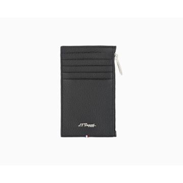 PORTAMONETE S.T. DUPONT LINE D CAPSULE NERO CON ZIP 5 CARTE DI CREDITO 190225