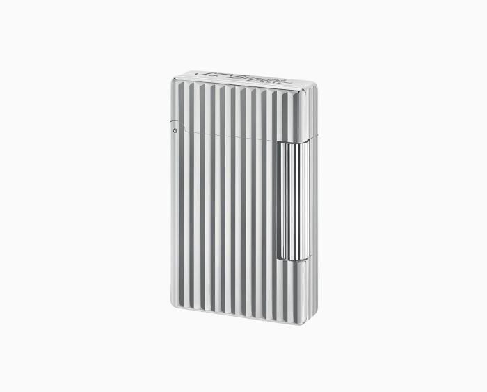 S.T. DUPONT INITIAL VERTICAL LINES WHITE BRONZE CLING SOUND LIGHTER 020802B