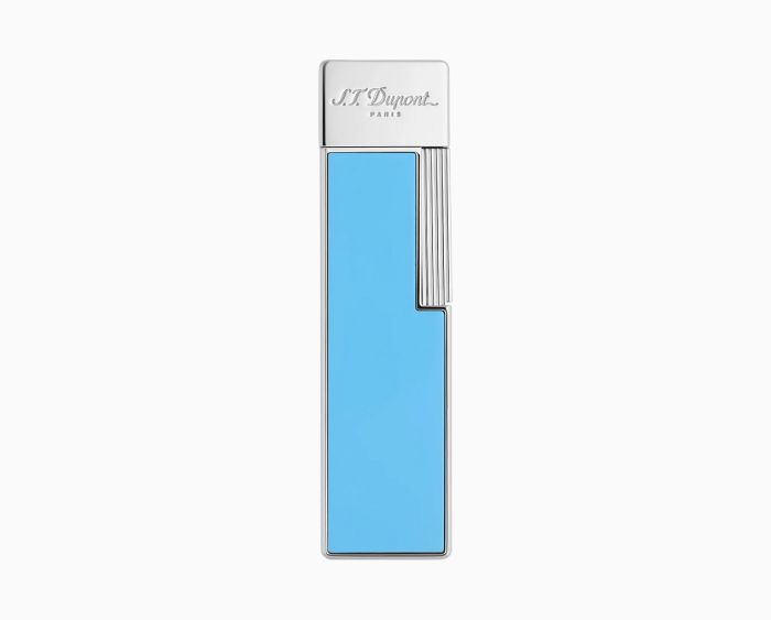 S.T. DUPONT TWIGGY BRIGHT TURQUOIS CHROME LIGHTER 030007