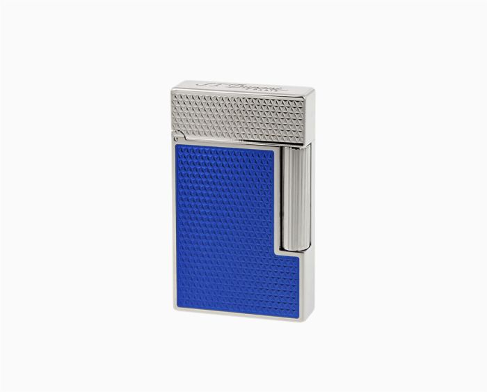 S.T. DUPONT LIGNE 2 GUILLOCHE UNDER LACQUERED ELECTRIC BLUE PALLADIUM LIMITED EDITION LIGHTER C16619