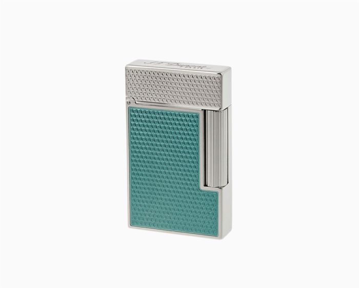 S.T. DUPONT LIGNE 2 GUILLOSCE UNDER LACQUERED TURQUOIS PALLADIUM LIMITED EDITION LIGHTER C16618