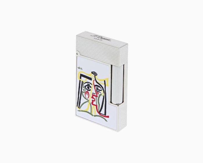S.T. DUPONT LINEA 2 PICASSO WHITE PALLADIUM LIMITED EDITION LIGHTER C16001