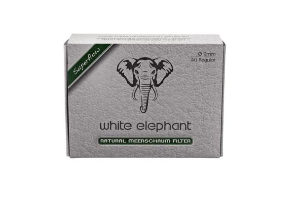 FILTRI PIPA WHITE ELEPHANT SCHIUMA DI MARE SEPIOLITE NATURALE 9 MM 40 PZ