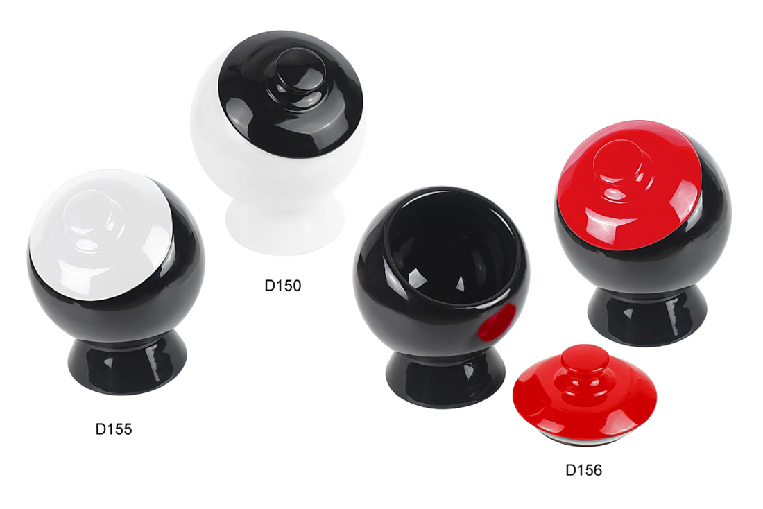 VASO GIARA PORTATABACCO LUBINSKI GLOBE IN CERAMICA 3 COLORI D15