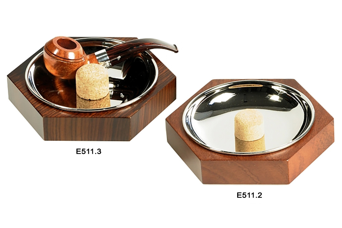 POSACENERE BATTIPIPA POSA PIPA LUBINSKI ESAGONALE IN MOGANO E PALISSANDRO E511