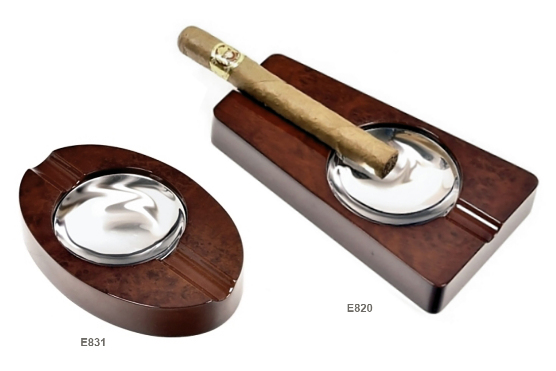 POGGIA SIGARO LUBINSKI OVALE METRONOMO IN NOCE E820-E831