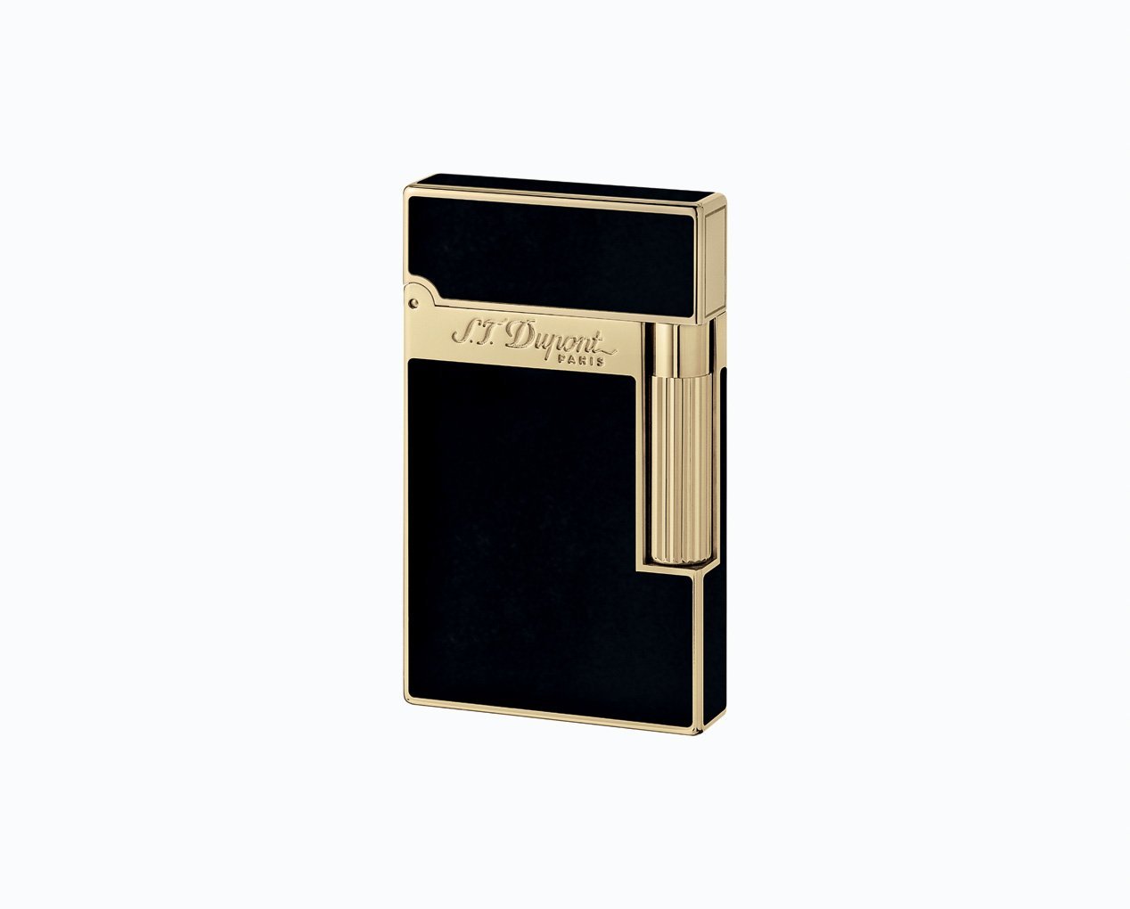 S.T. DUPONT LIGNE 2 NATURAL LACQUER BLACK/YELLOW GOLD LIGHTER 016884