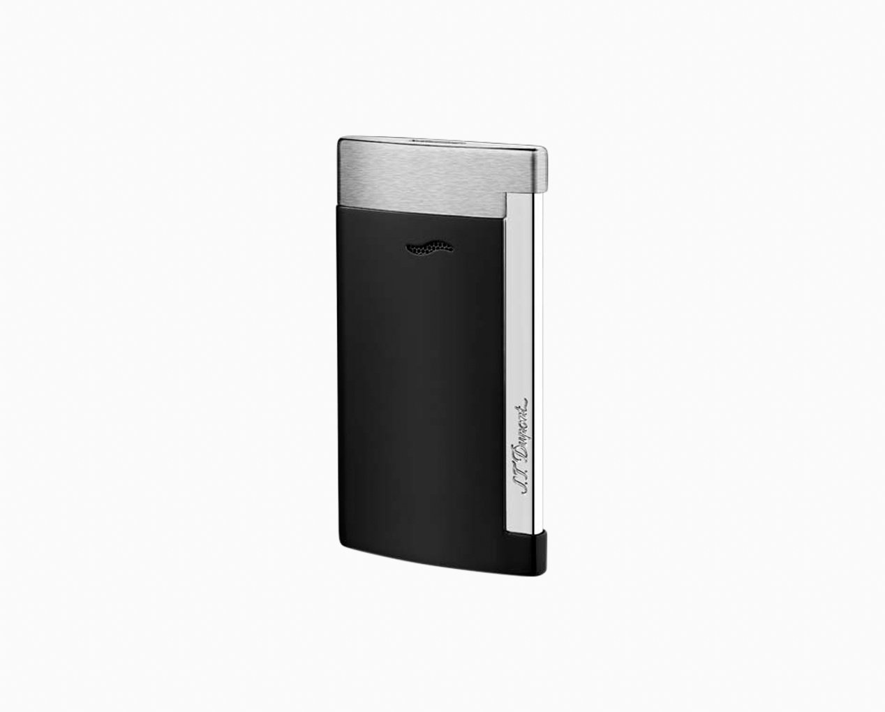 S.T. DUPONT SLIM 7 MATT BLACK/CHROME BRUSHED LIGHTER 027710