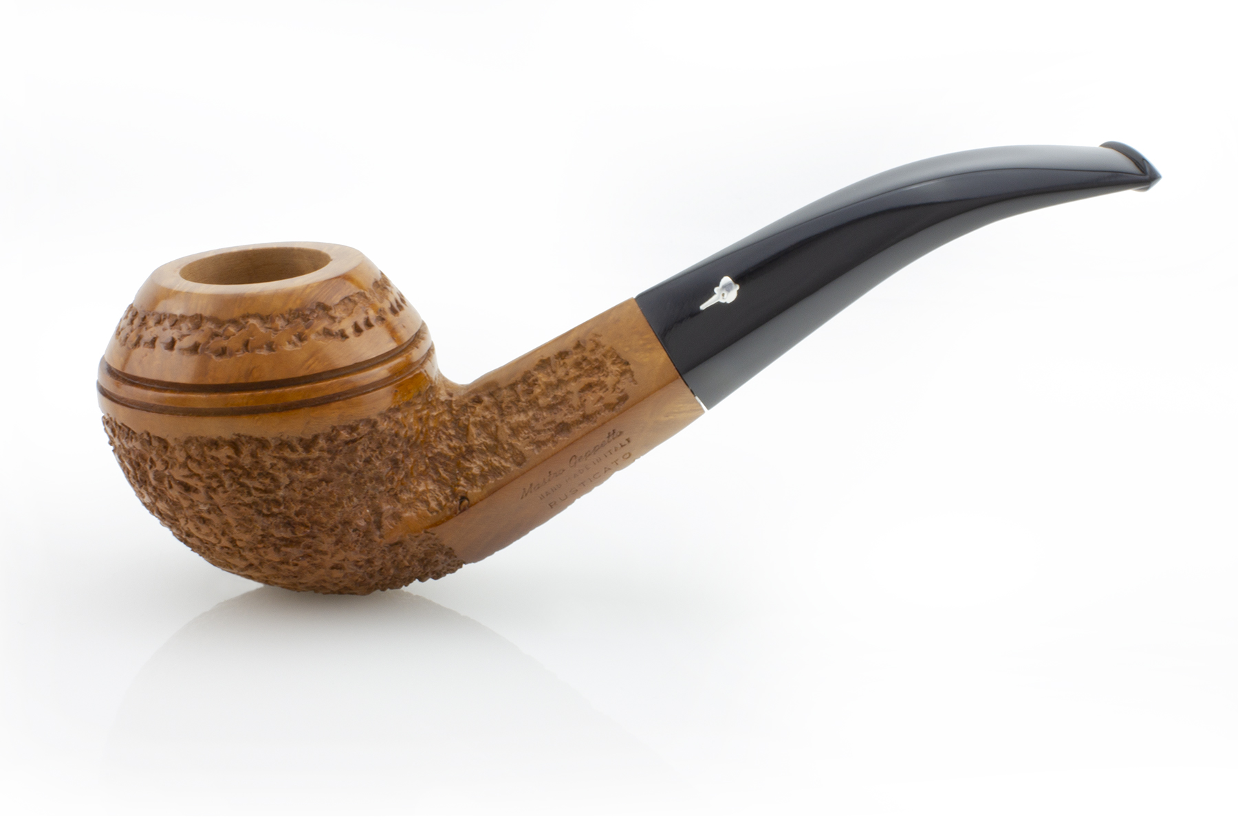 PIPA MASTRO GEPPETTO RUSTICATO PAMG24-RC03 BENT RHODESIAN PAMG24-RC03