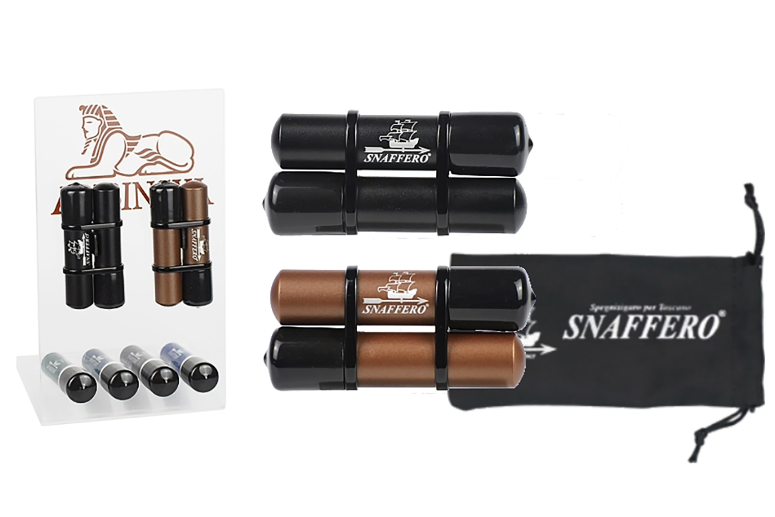 SNAFFERO SPEGNI TOSCANO SPEGNISIGARO DOPPIO CON ASTUCCIO MS502