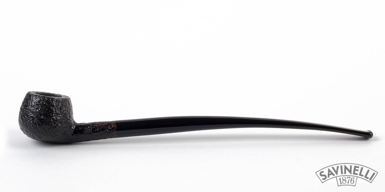 PIPA SAVINELLI CHURCHWARDEN 313 PRINCE SEMICURVA RUSTICATA NERA P124ZM-313