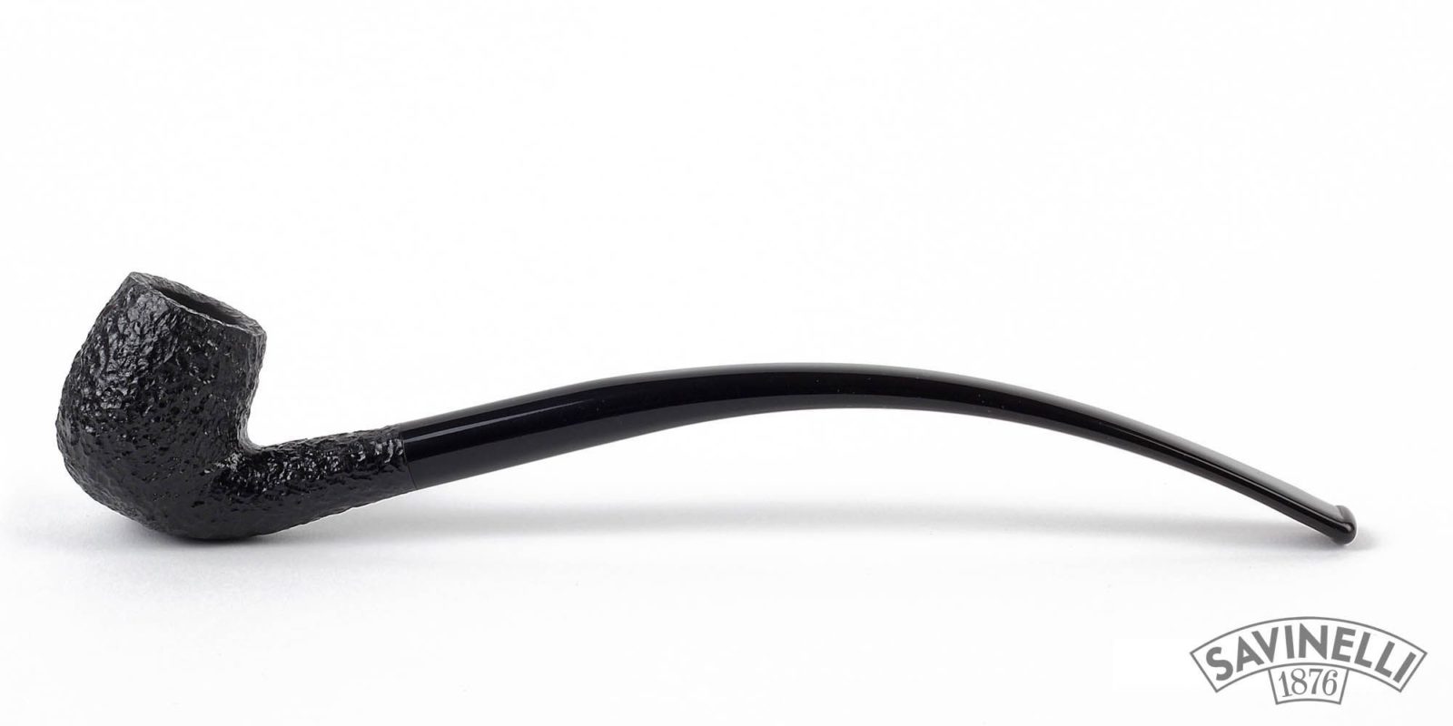 PIPA SAVINELLI CHURCHWARDEN 601 BILLIARD CURVA RUSTICATA NERA P124ZM-601