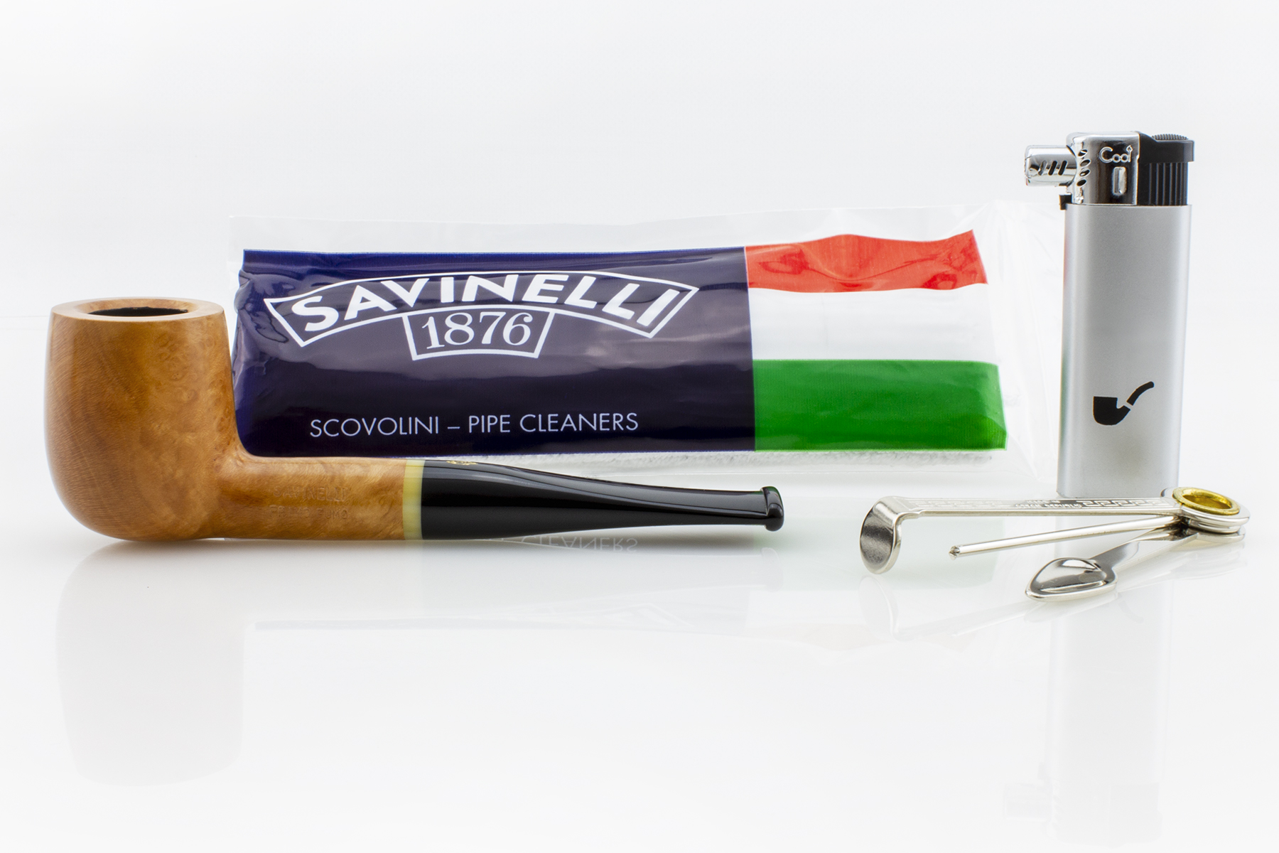 PIPA&#x20;SAVINELLI&#x20;PRIMO&#x20;FUMO&#x20;106&#x20;BILLIARD&#x20;DRITTA&#x20;LISCIA&#x20;CON&#x20;FILTRO&#x20;E&#x20;KIT&#x20;ACCESSORI&#x20;P288-106-KIT