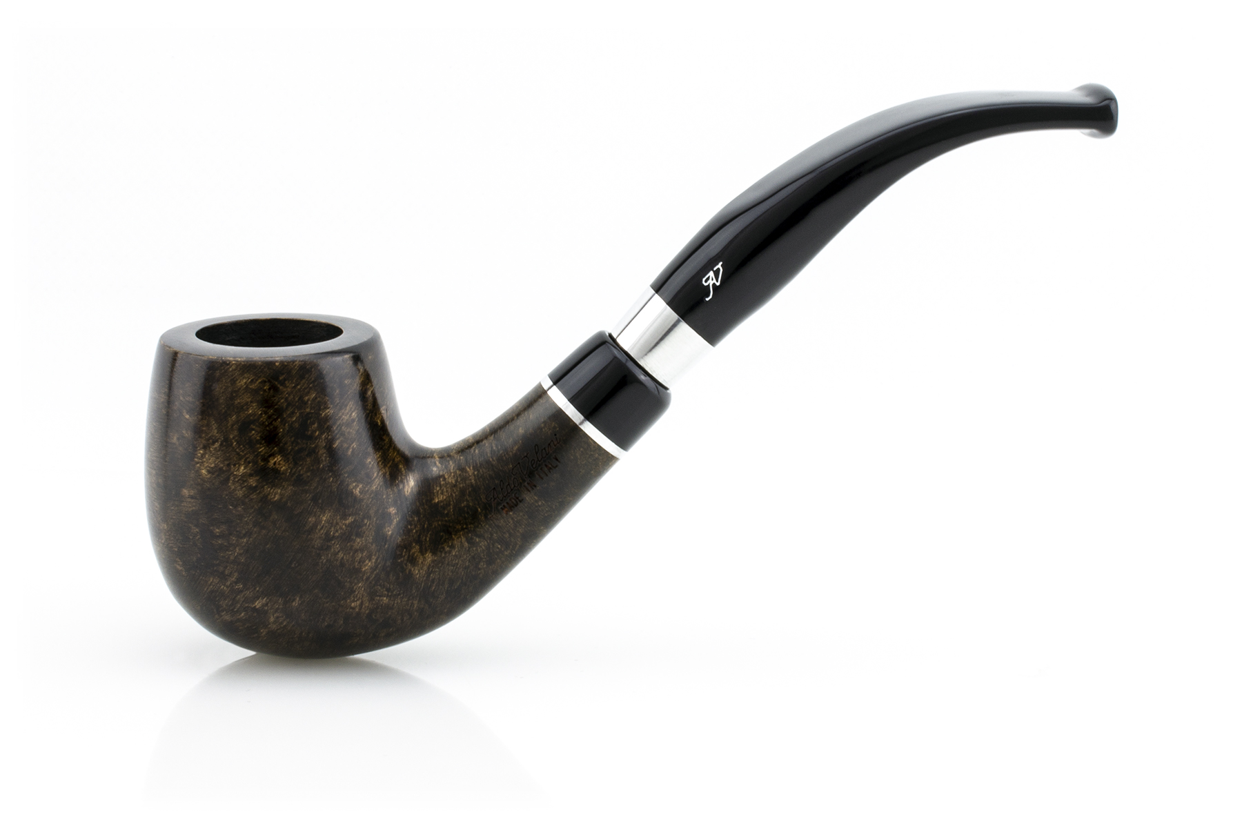 PIPA BENT BILLIARD MADE IN ITALY LISCIA MARRONE SPIGOT ALDO VELANI PASY25-AVSLM-06