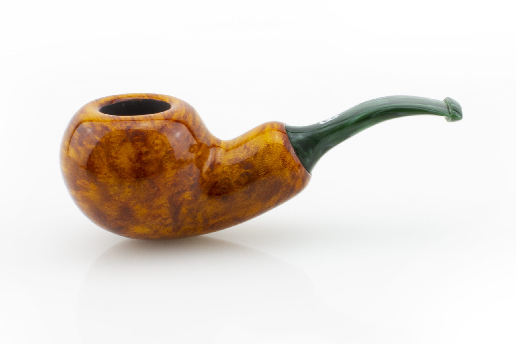 PIPA CHACOM REVERSE CALABASH LISCIA ARANCIONE LUCIDA BOCCHINO VERDE A816B