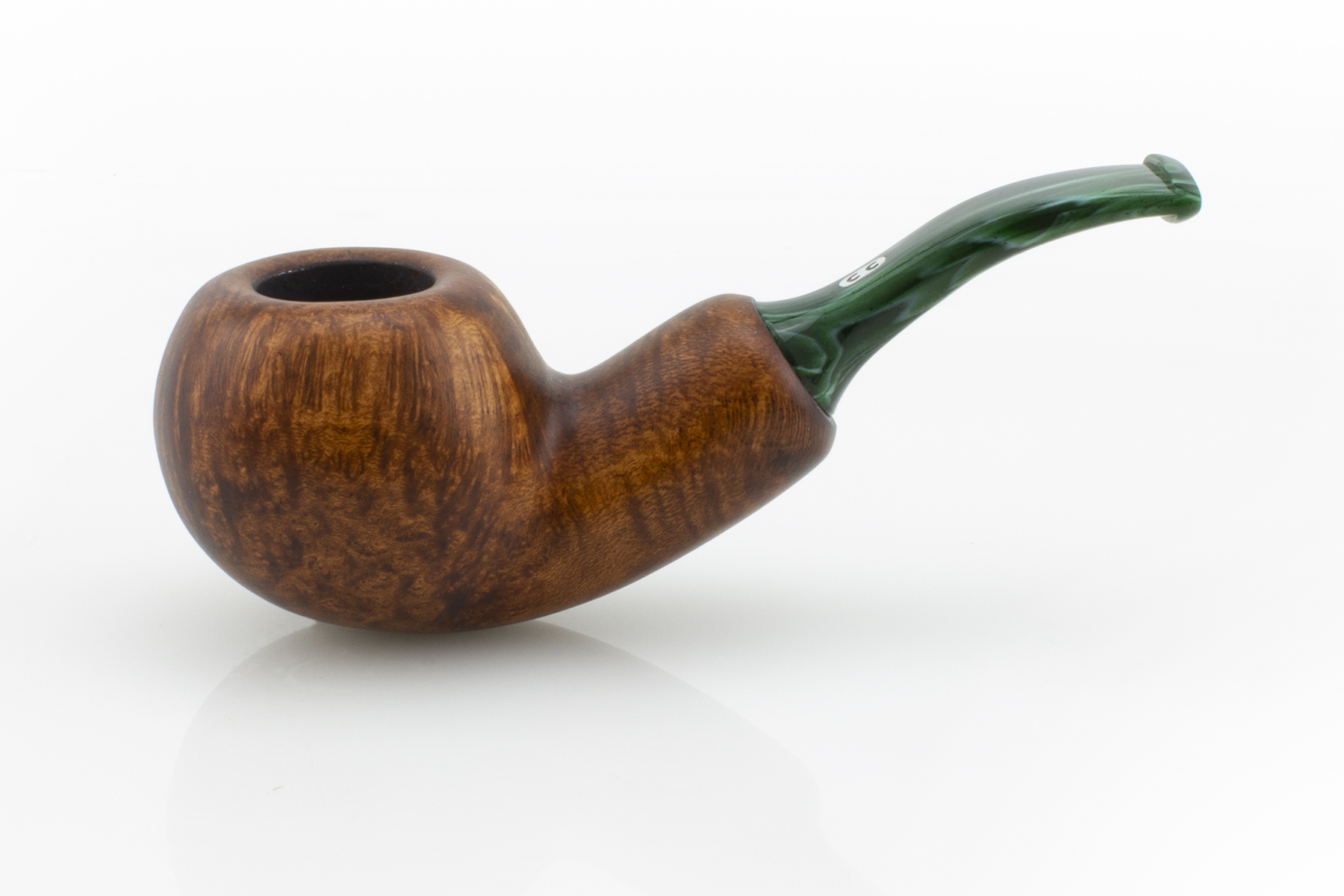 PIPA CHACOM REVERSE CALABASH LISCIA MARRONE OPACO BOCCHINO VERDE A815B