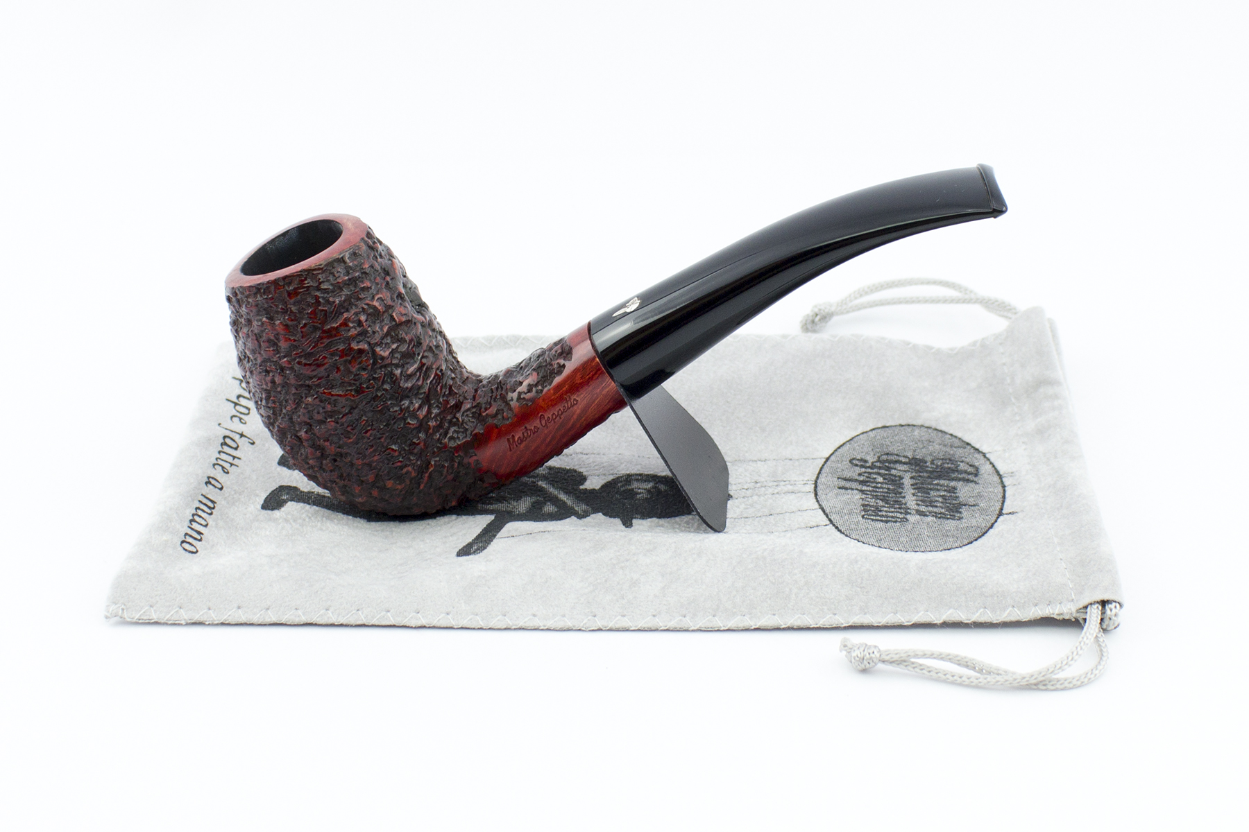 PIPA MASTRO GEPPETTO BILLIARD CURVA MARRONE SCURO RUSTICATA PMGR010 PMGR010