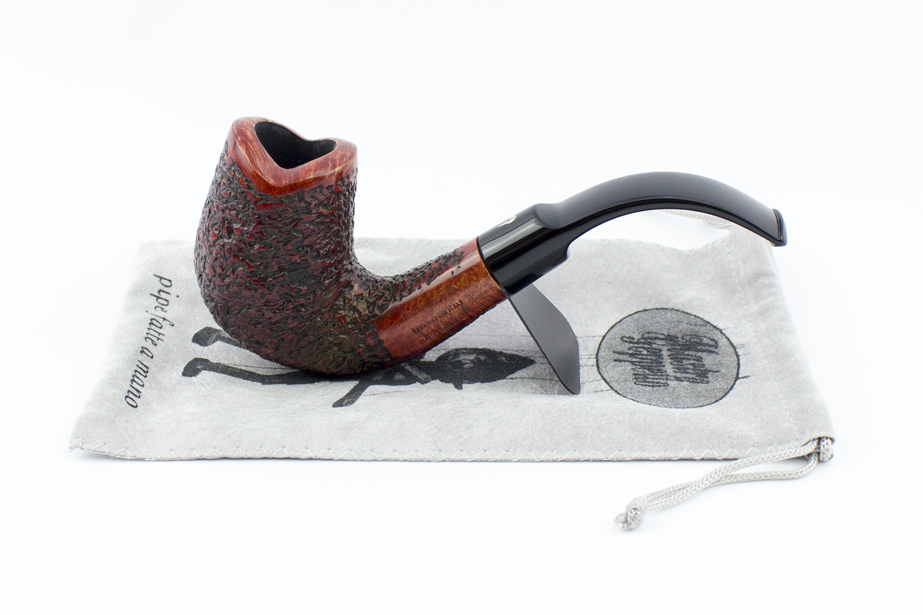 PIPA MASTRO GEPPETTO BILLIARD CURVA MARRONE SCURO RUSTICATA PMGR014 PMGR014